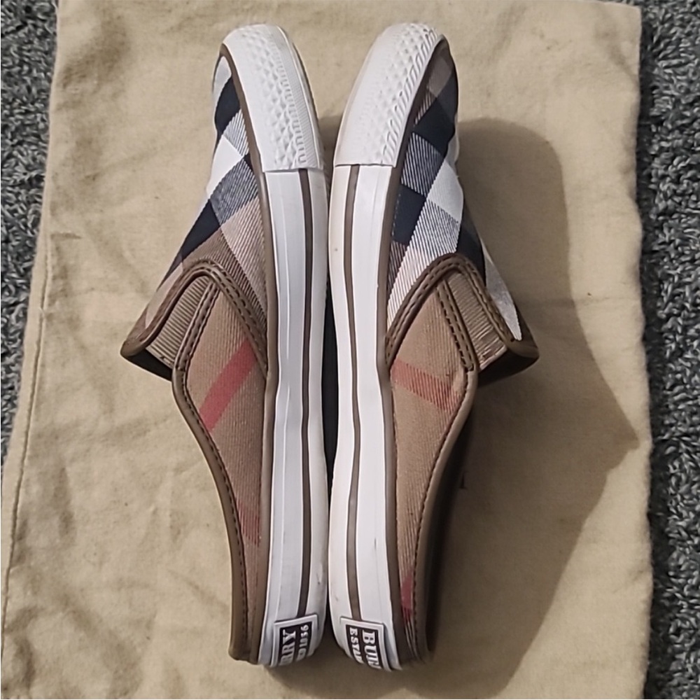 Burberry Check Slip-On Sneakers in Beige/Black - Picture 3 of 6